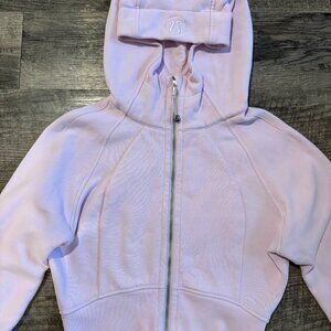 Lululemon Scuba Full-Zip Cropped Hoodie in Meadowsweet Pink, size 6